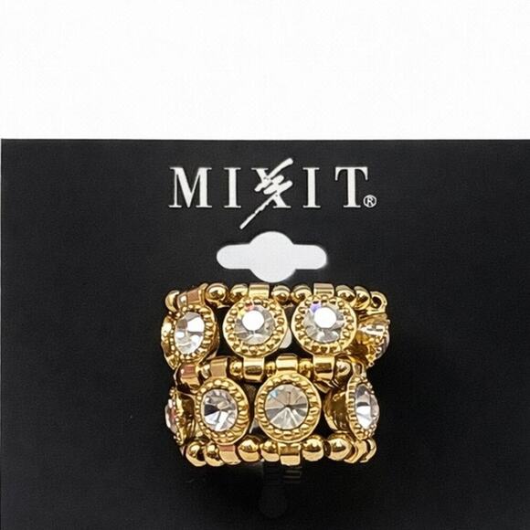Mixit Jewelry - Mixit Gold Stretchable Ring with Sparkling Accents